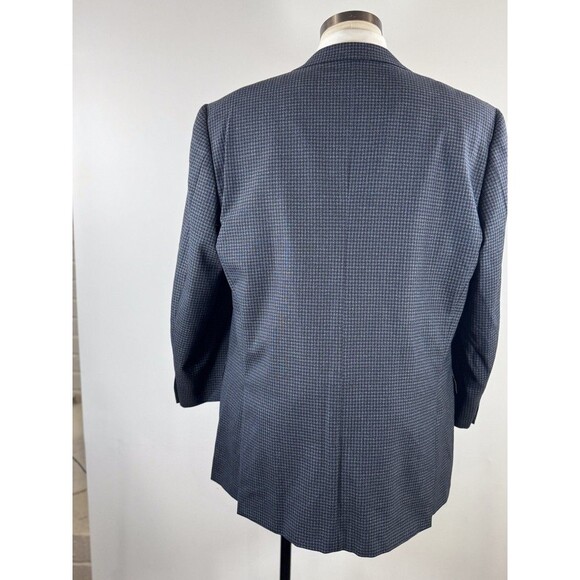 Ermenegildo Zegna Men Blazer Blue Houndstooth Sport Coat Wool Classic Jacket 44 - Picture 11 of 13